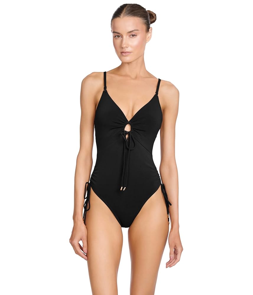 ROBIN PICCONEロビンピッコーネ  スイムウエア水着　ブラック＄１４５ Robin Piccone Women's Ava Plunge One Piece Swimsuit Black 12